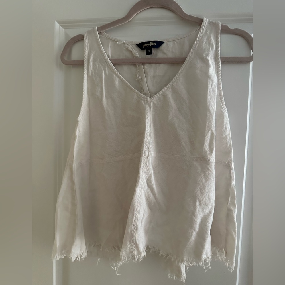 White open back tank top